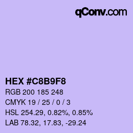 Color code: HEX #C8B9F8 | qconv.com