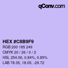 カラーコード: HEX #C8B9F9 | qconv.com
