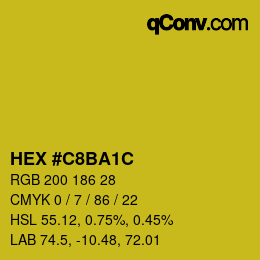 Color code: HEX #C8BA1C | qconv.com
