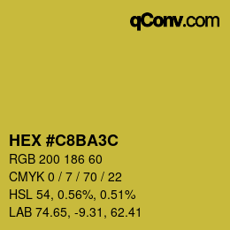 カラーコード: HEX #C8BA3C | qconv.com