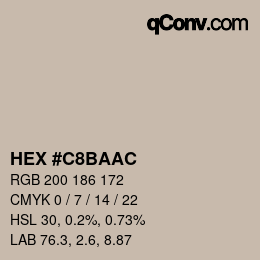 カラーコード: HEX #C8BAAC | qconv.com