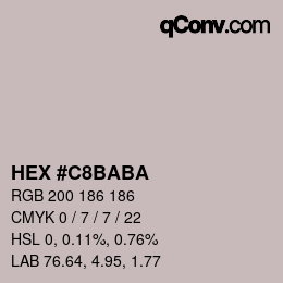 Color code: HEX #C8BABA | qconv.com