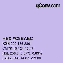 Color code: HEX #C8BAEC | qconv.com