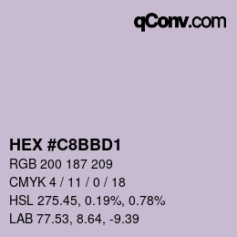 Color code: HEX #C8BBD1 | qconv.com