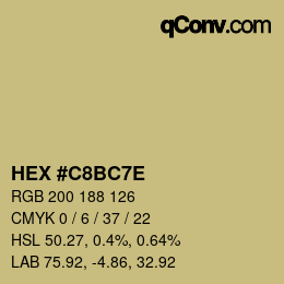 Color code: HEX #C8BC7E | qconv.com