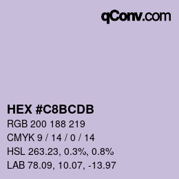 カラーコード: HEX #C8BCDB | qconv.com