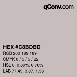 Código de color: HEX #C8BDBD | qconv.com
