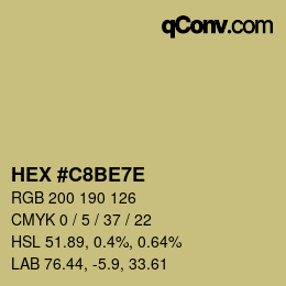 Color code: HEX #C8BE7E | qconv.com