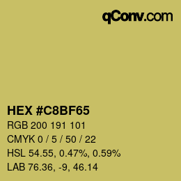 Farbcode: HEX #C8BF65 | qconv.com