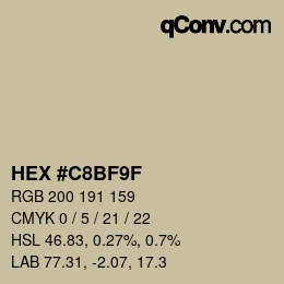 Color code: HEX #C8BF9F | qconv.com