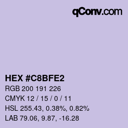 カラーコード: HEX #C8BFE2 | qconv.com
