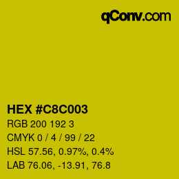 Color code: HEX #C8C003 | qconv.com