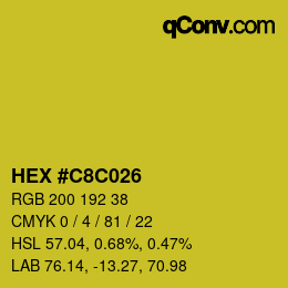 Color code: HEX #C8C026 | qconv.com