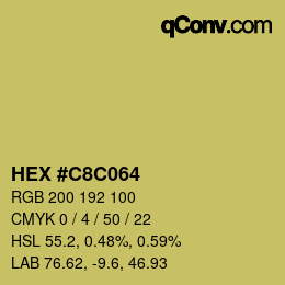 Color code: HEX #C8C064 | qconv.com