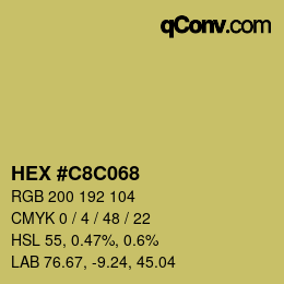 Color code: HEX #C8C068 | qconv.com