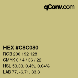 Color code: HEX #C8C080 | qconv.com