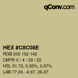 Color code: HEX #C8C08E | qconv.com