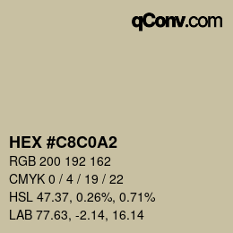 Color code: HEX #C8C0A2 | qconv.com