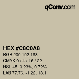 Color code: HEX #C8C0A8 | qconv.com