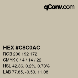 カラーコード: HEX #C8C0AC | qconv.com