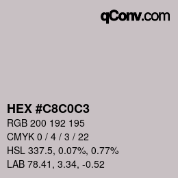 Color code: HEX #C8C0C3 | qconv.com