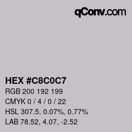 カラーコード: HEX #C8C0C7 | qconv.com