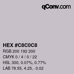 カラーコード: HEX #C8C0C8 | qconv.com