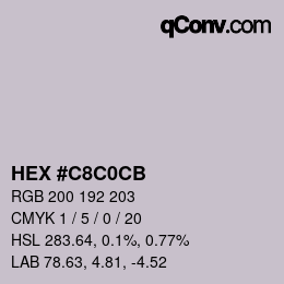 Color code: HEX #C8C0CB | qconv.com