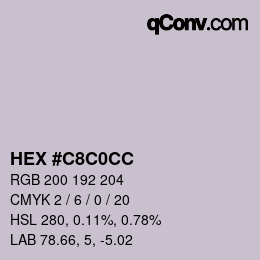 Color code: HEX #C8C0CC | qconv.com