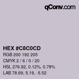 Color code: HEX #C8C0CD | qconv.com