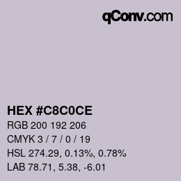 Color code: HEX #C8C0CE | qconv.com