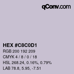 Color code: HEX #C8C0D1 | qconv.com
