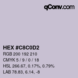Color code: HEX #C8C0D2 | qconv.com