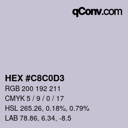Color code: HEX #C8C0D3 | qconv.com