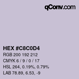 Color code: HEX #C8C0D4 | qconv.com