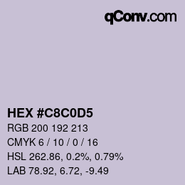 カラーコード: HEX #C8C0D5 | qconv.com
