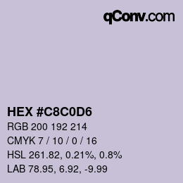 Color code: HEX #C8C0D6 | qconv.com