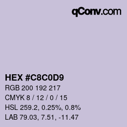 Color code: HEX #C8C0D9 | qconv.com