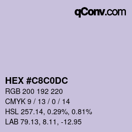 Color code: HEX #C8C0DC | qconv.com