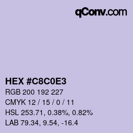 Color code: HEX #C8C0E3 | qconv.com