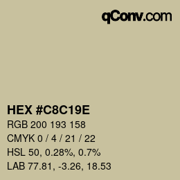 Color code: HEX #C8C19E | qconv.com