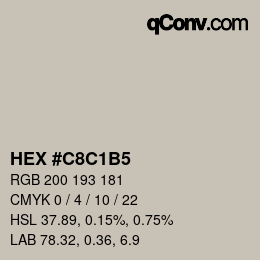 Color code: HEX #C8C1B5 | qconv.com