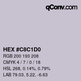 カラーコード: HEX #C8C1D0 | qconv.com
