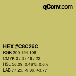 Color code: HEX #C8C26C | qconv.com