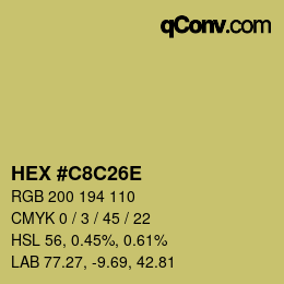 Color code: HEX #C8C26E | qconv.com