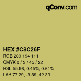 Color code: HEX #C8C26F | qconv.com