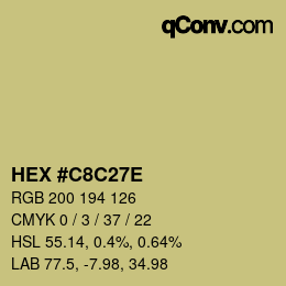 Color code: HEX #C8C27E | qconv.com