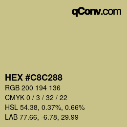 Color code: HEX #C8C288 | qconv.com