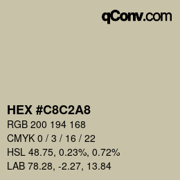 カラーコード: HEX #C8C2A8 | qconv.com