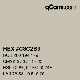 Color code: HEX #C8C2B3 | qconv.com